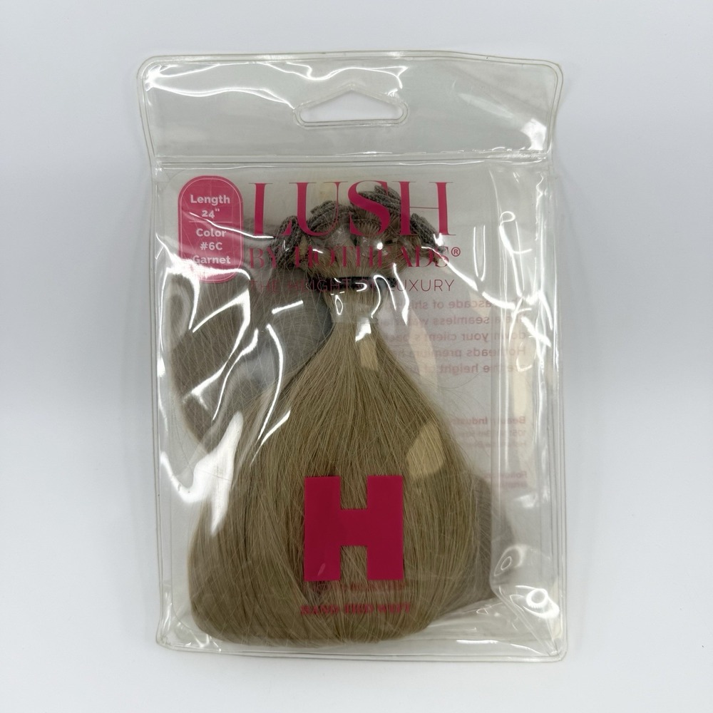 Hotheads LUSH Hand Tied Weft 24" Garnet (6C- Medium, warm blonde) European Hair
